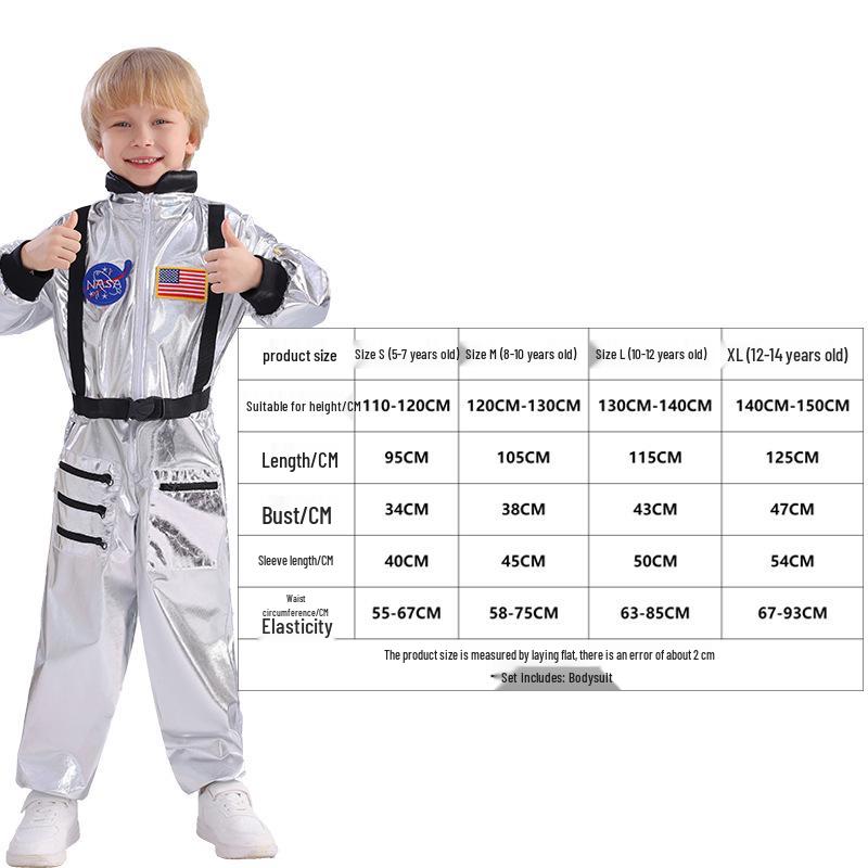 Kinder Halloween Astronauten-Raumanzug Kostüm - Weltraum-Thema Rollenspiel Outfit
