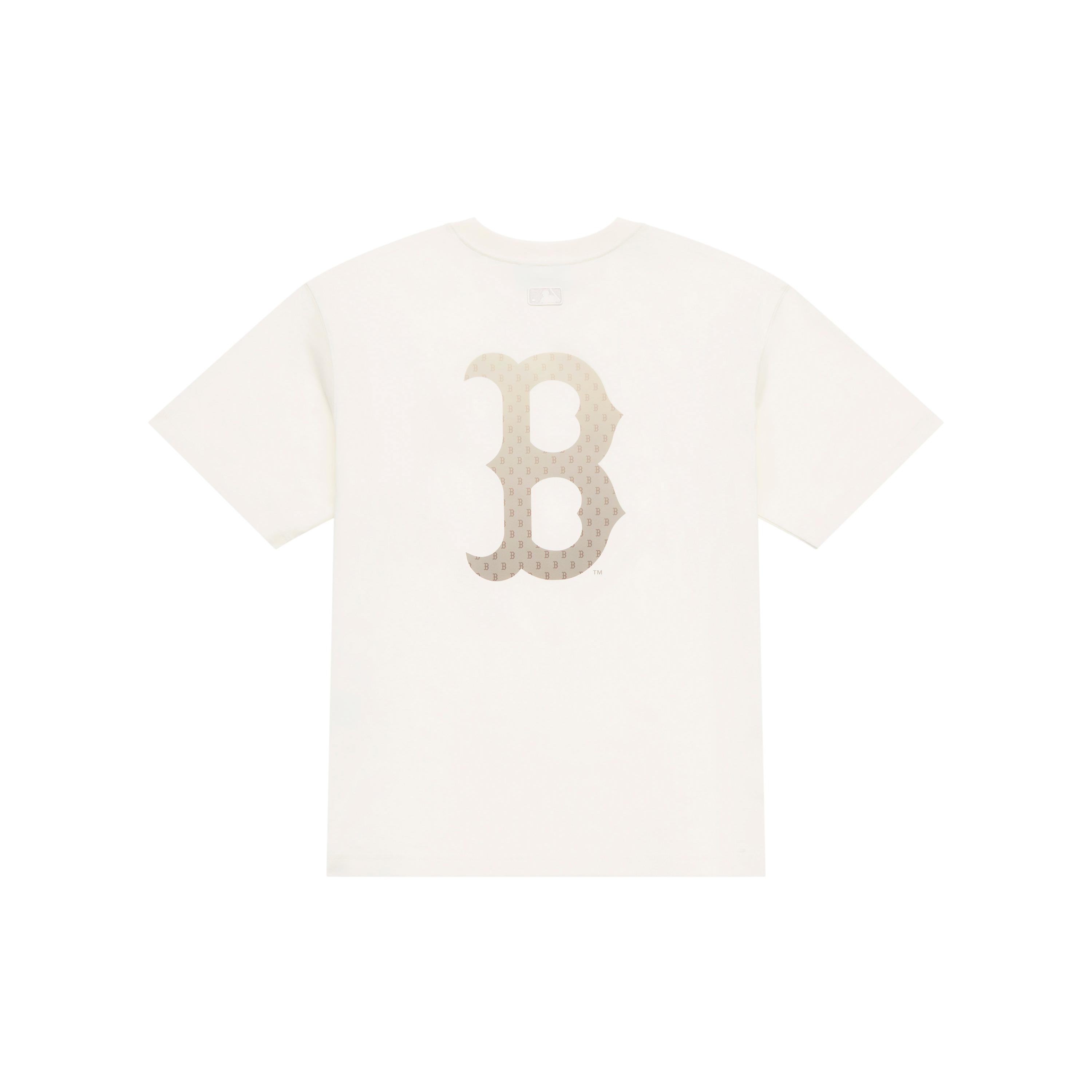 MLB T Shirts Unisex Cream White Crew Neck Moderate Straight Fit 3ATSM0863-43CRS XL