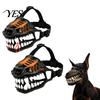 Hundemaulkorb für große Hunde Hölle Hund Maulkorb, Halloween Gruselig Cosplay Lustiges Kostüm mit Verstellbarem Riemen Mittel Und Gruselige Reißzähne Zubehör