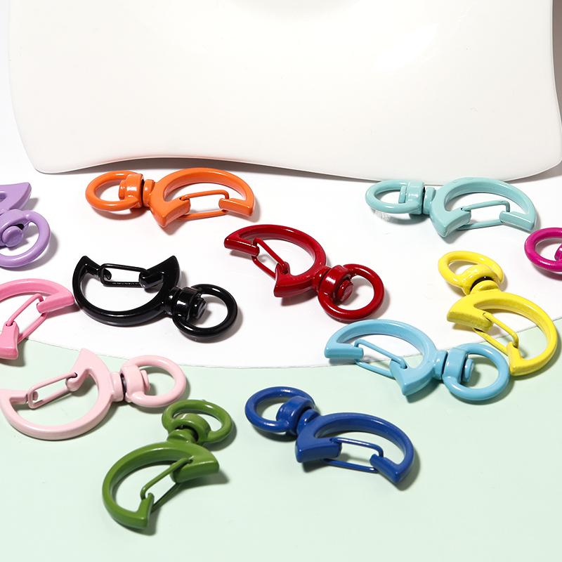 10 PCS/Lot Alloy Lobster Clasp Color of The Lacquer That Bake the Moon Heart Five-pointed Star Shape Diy Manual Connector Ring