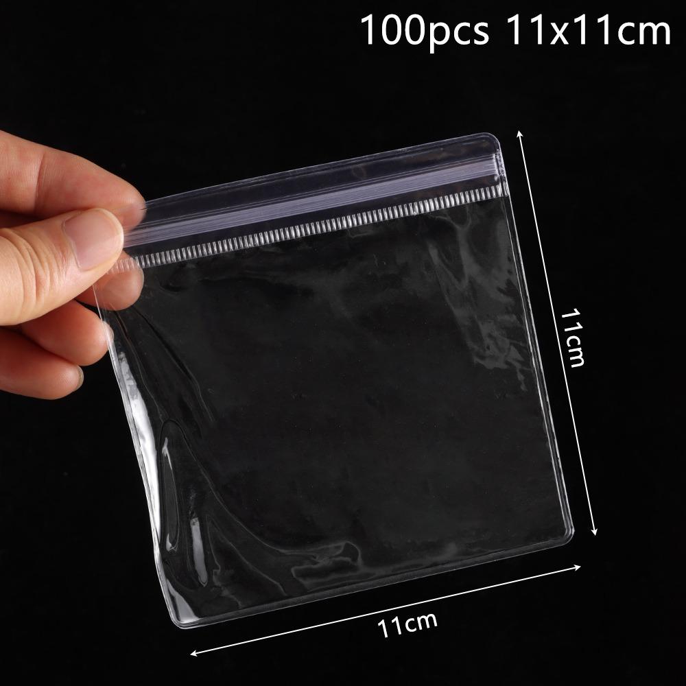 100Pcs PVC Plastic Self Sealing Bag Dustproof Jewelry Bag New Zip Lock Bags Necklace Bracelet Ring