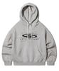 Oversized Premium Double-Sided Brushed Logo Turn Balloon Hoodie - Melange