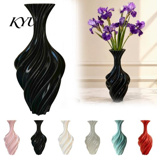 Charmante Heimdekorationsvase 3D-gedruckte Vase, Verdrehtes Wirbeldesign, Minimalistischer Tisch-Pflanztopf zur Stressbewältigung, Hydroponische Blume für Wohnzimmer
