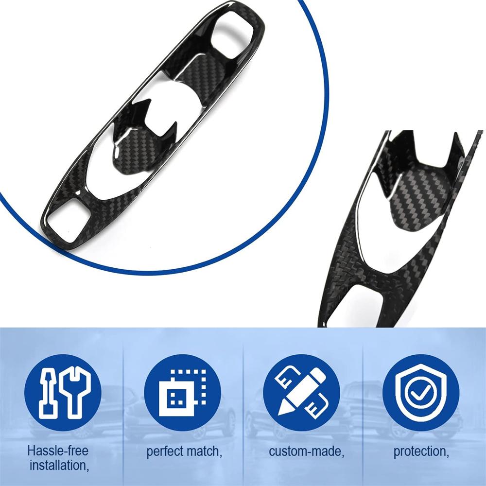 Black Real Hard Carbon Fiber Gear Shift Control Cover For Corvette C8 2020-2023