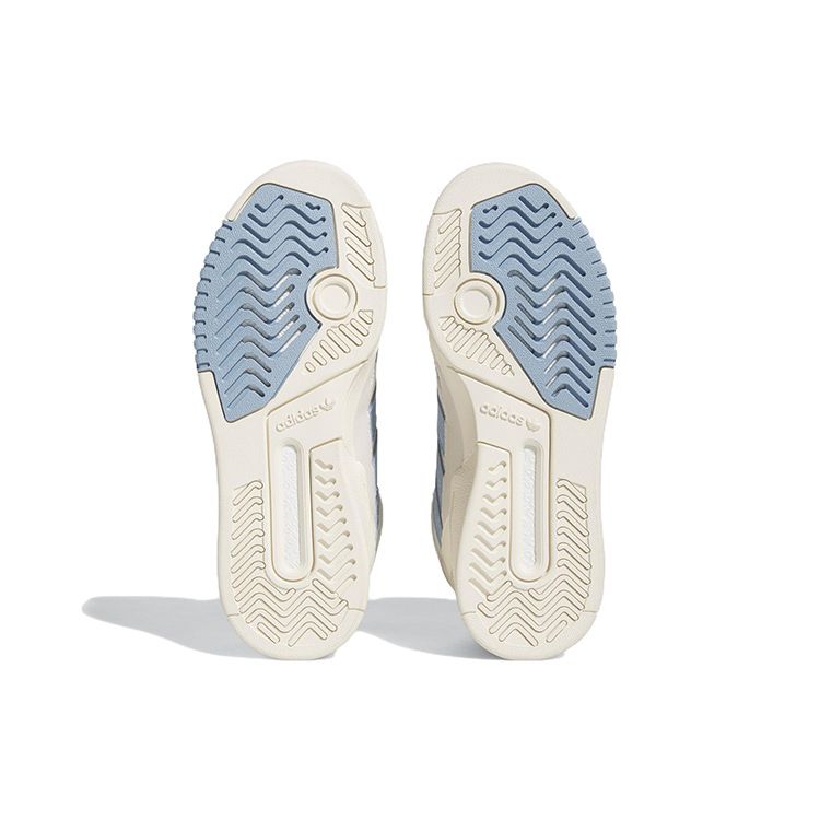 Adidas Originals Drop Step Se Leather Comfortable Trendy Slip Resistant Durable Lightweight High Top Skate Shoes Women Sneakers White Gray Blue FZ5717