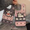 Fair Isle Cartoon for Apple 16 Phone Case 17 Promax Leather 15 for IPhone 13 Plating Hard 11 Couple