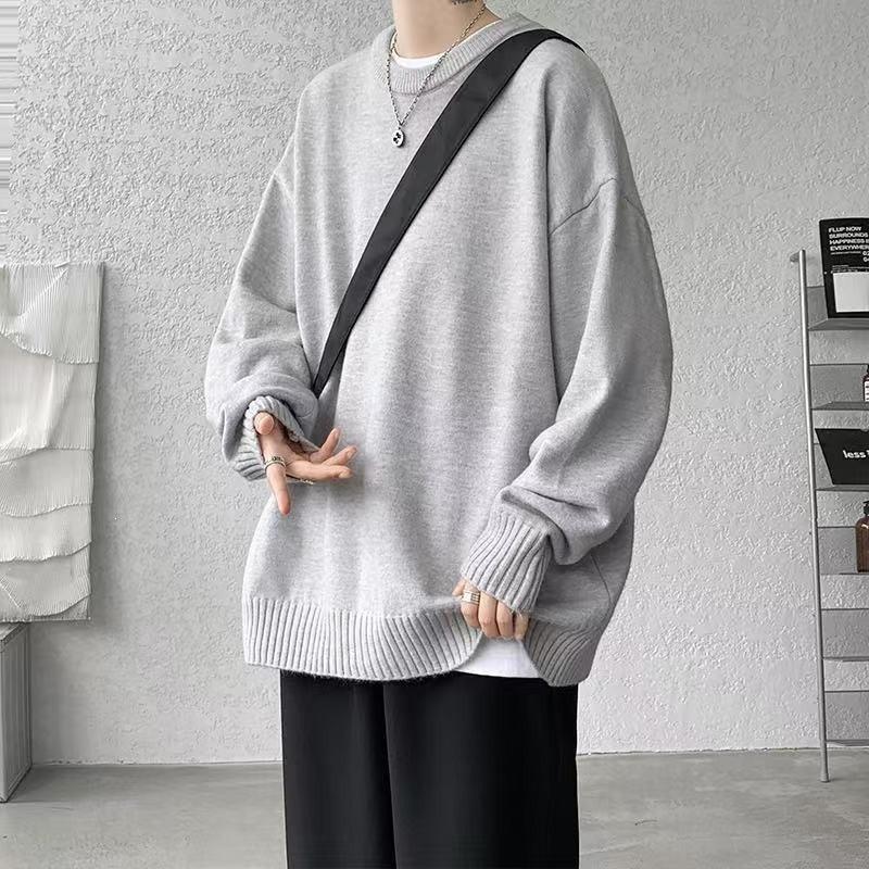 Men S Loose Vintage Knit Sweater Winter Casual Pullover