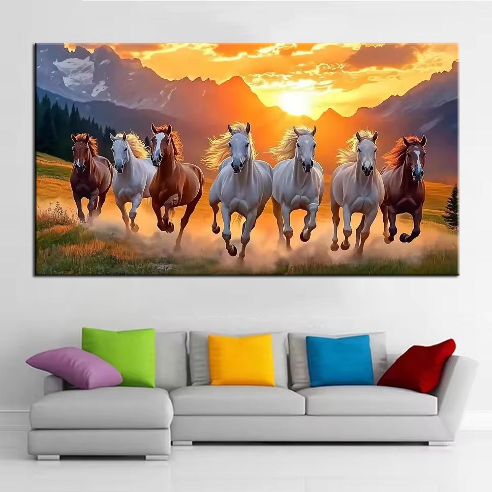 Running Horses Picture DIY Diamond Painting Cross Stitch Full Drills Diamond Mosaic New Collection Home Decor