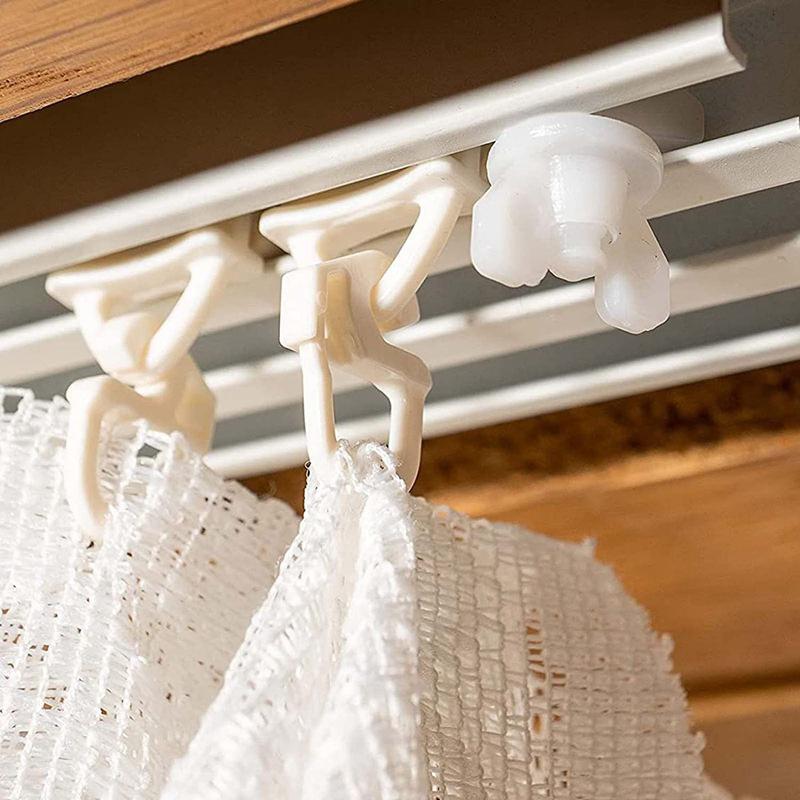 Set de 20 buc. Dopuri albe din plastic pentru șină de perdea, Instalare ușoară, Sine pentru draperii, Glisoare, Elemente de fixare pentru perdea