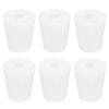 MECCANIXITY Silicone Rubber Tapered Plug 19mm To 25mm Solid Test Tubes Bungs Stopper with Hole White for Lab 6 Pieces