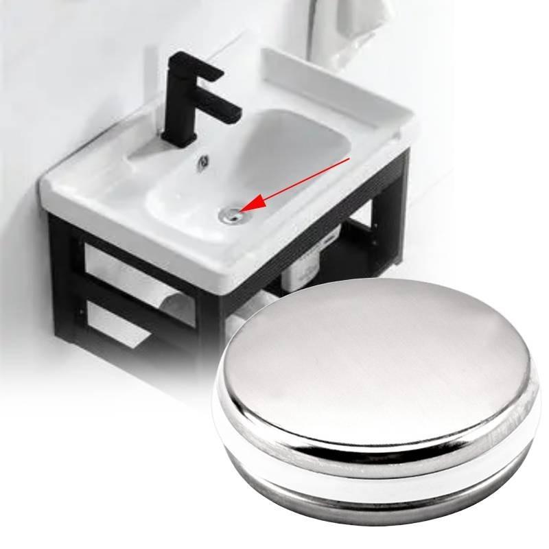 Stainless Steel Flip Top Sink Plug With Black Seal Ring Ideal For Modern Bathrooms And Washbasins