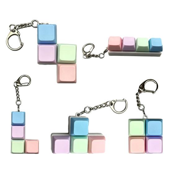 Barevné klávesnicové fidget hračky Mechanické tlačítko Klávesnice Clicker Klíčenka Kreativní dekompresní hračka pro dospělé Úleva od pracovního stresu a úzkosti