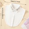 Women's Handmade Nail Half Round Bead Pointed Neck Chiffon Fake Collar Versatile Decoration Half Shirt Style Fake Collar