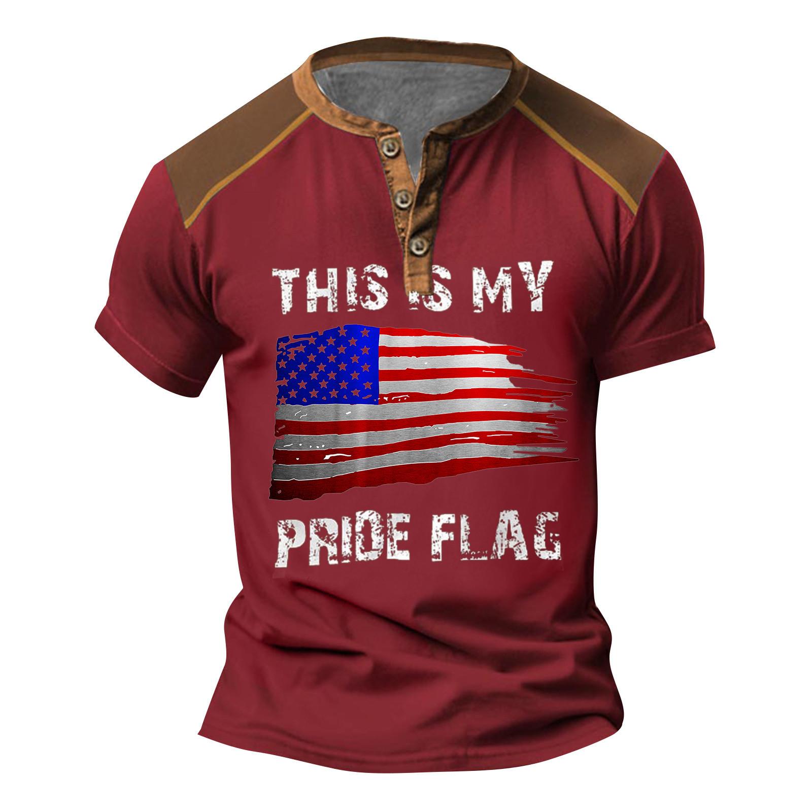 

Винтажная летняя мужская футболка, уличная одежда, 3 пуговицы, свободная одежда, футболка с коротким рукавом и принтом XL красный