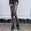 Fishnet Stockings with Holes, Trendy Black Stockings, Summer Thin Style, Japanese Retro Pattern, Over-the-knee Long Stockings for Women