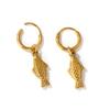 1 Pair Stylish Ocean Jewelry Earrings 18K Gold Plated Stainless Steel Fish Animal 3D Hoop Earrings For Women Gift 3.5cm x 1.4cm