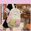 Nylon Student Backpack For Girls With Breathable Design And Geometric Pattern For School And Daily Use