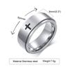 Vnox Spinner Kreuzring für Herren, Schwarz Edelstahl Drehbar Stressabbau Fingerband, Jungen Christus Jesus Religion Ring