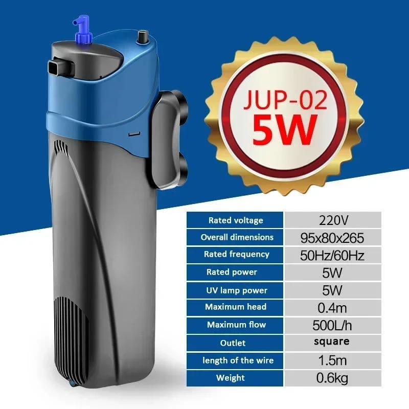 

Подвесные аксессуары для аквариума Три в одном, бесшумный фильтр для воды 7/8/20/25 Вт 220 В, погружной воздушный насос для аквариумов