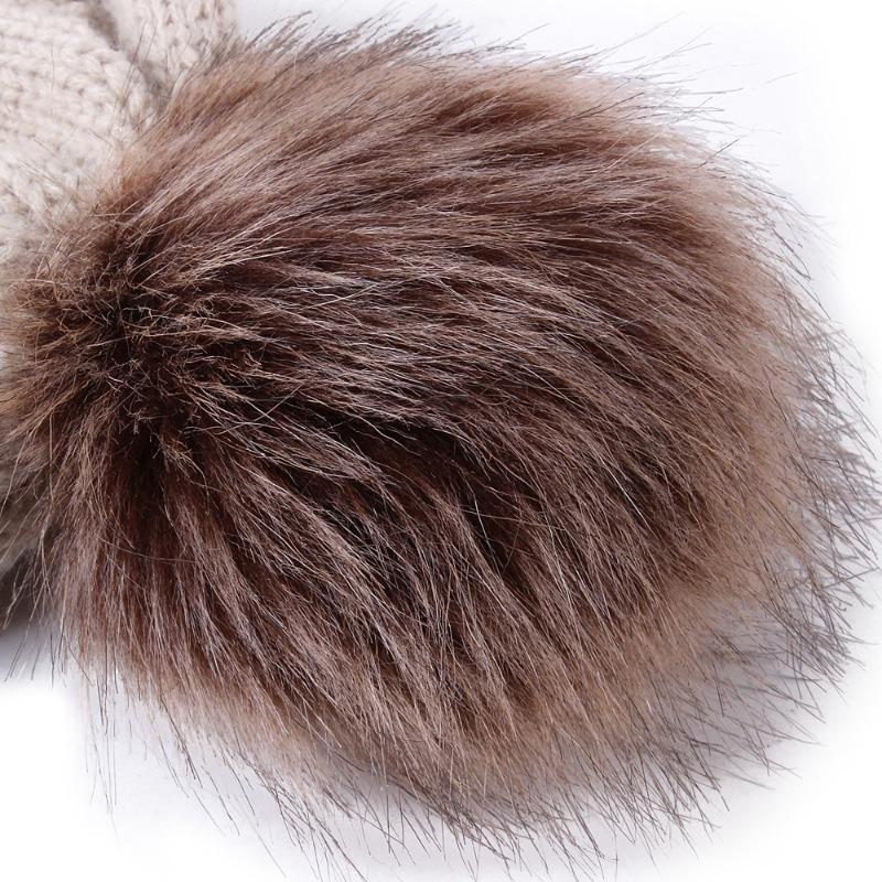 Women S Fleece Lined Pom Pom Knit Hat For Winter