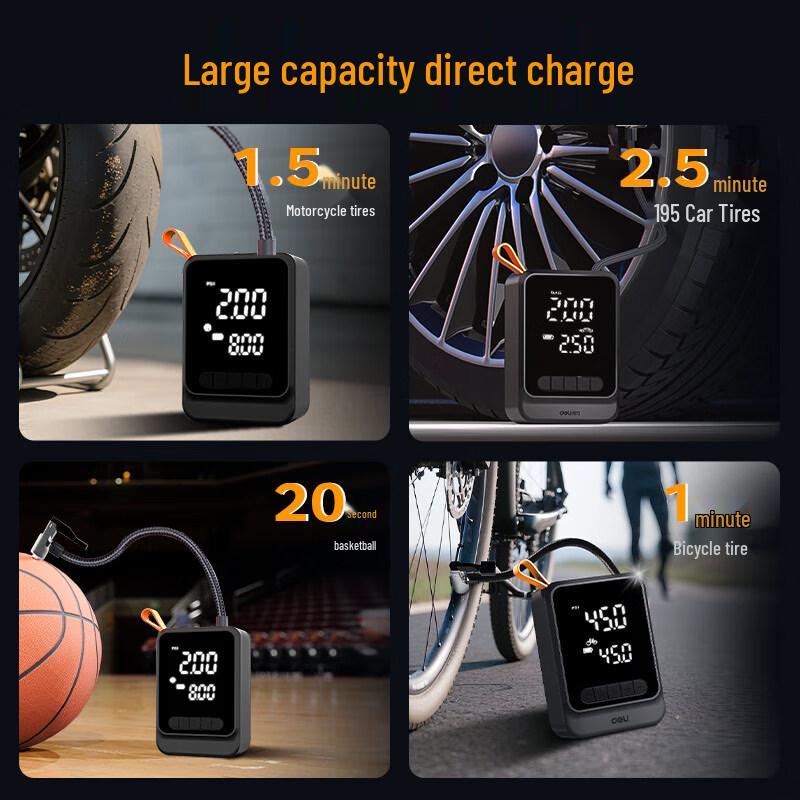 Deli Portable Dual-Power Digital Tire Inflator