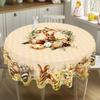 Easter Round Tablecloth Easter Bunny Egg Table Cover Spring Farmhouse Home Kitchen Dinning Table Decor Holiday Party Supplies