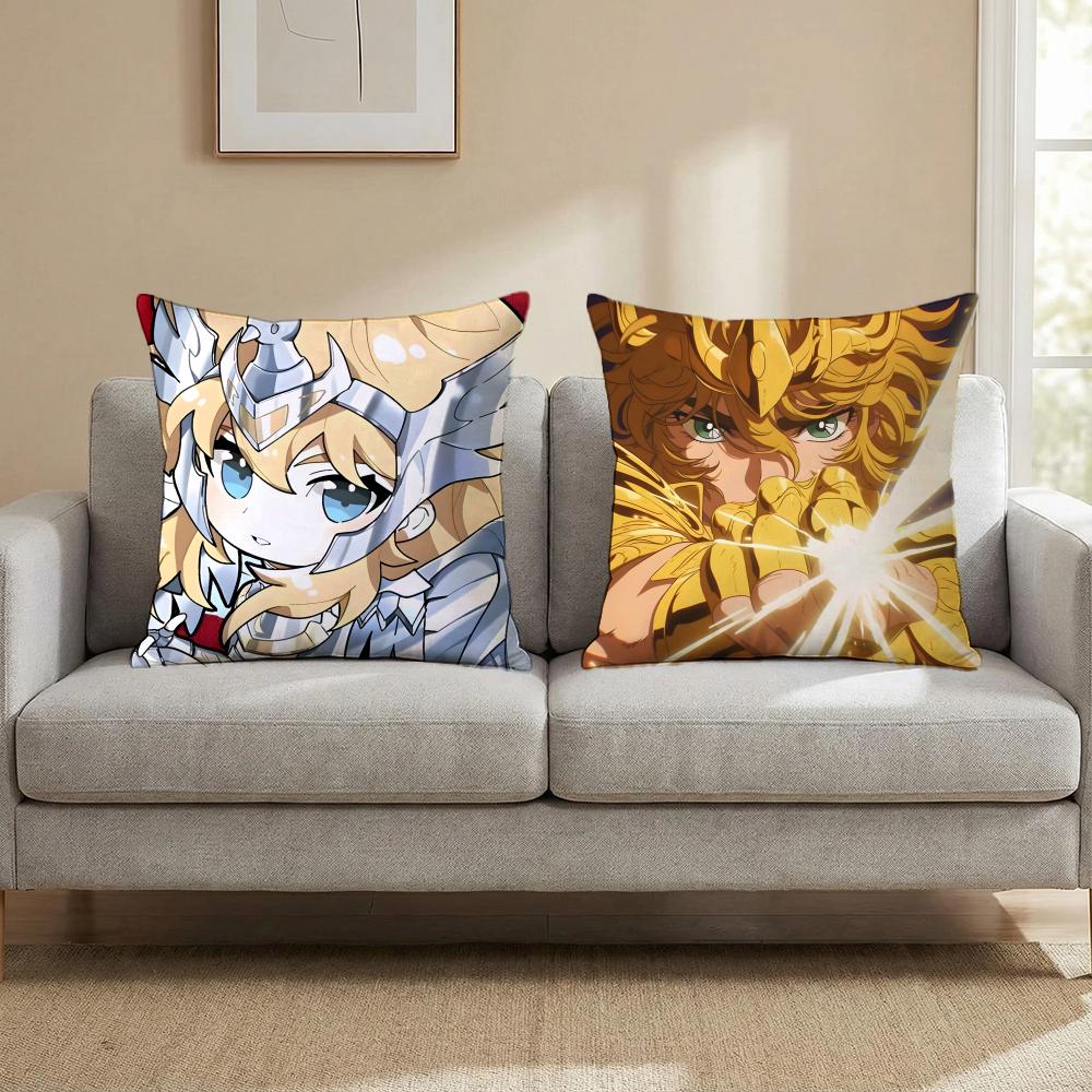Saint Seiya Cushion Cover Multi-Scene Pillow Cover for Home & Car - Reversible, Soft & Durable for Daily Use