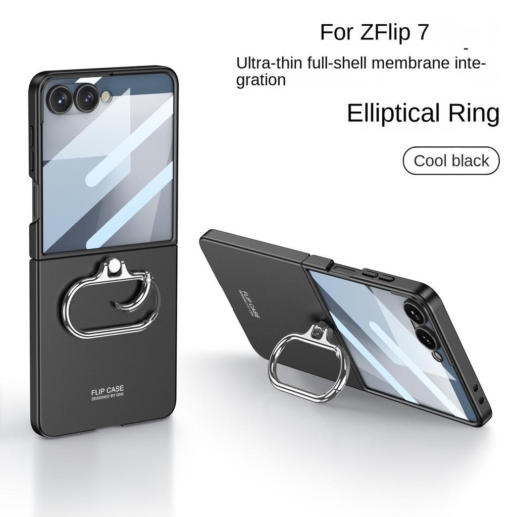 For Samsung Galaxy Z Flip 7 Case Hard Slim with Ring Stand Protective Back Cover Case for Samsung Z Flip7 Full Cover Phone Shell