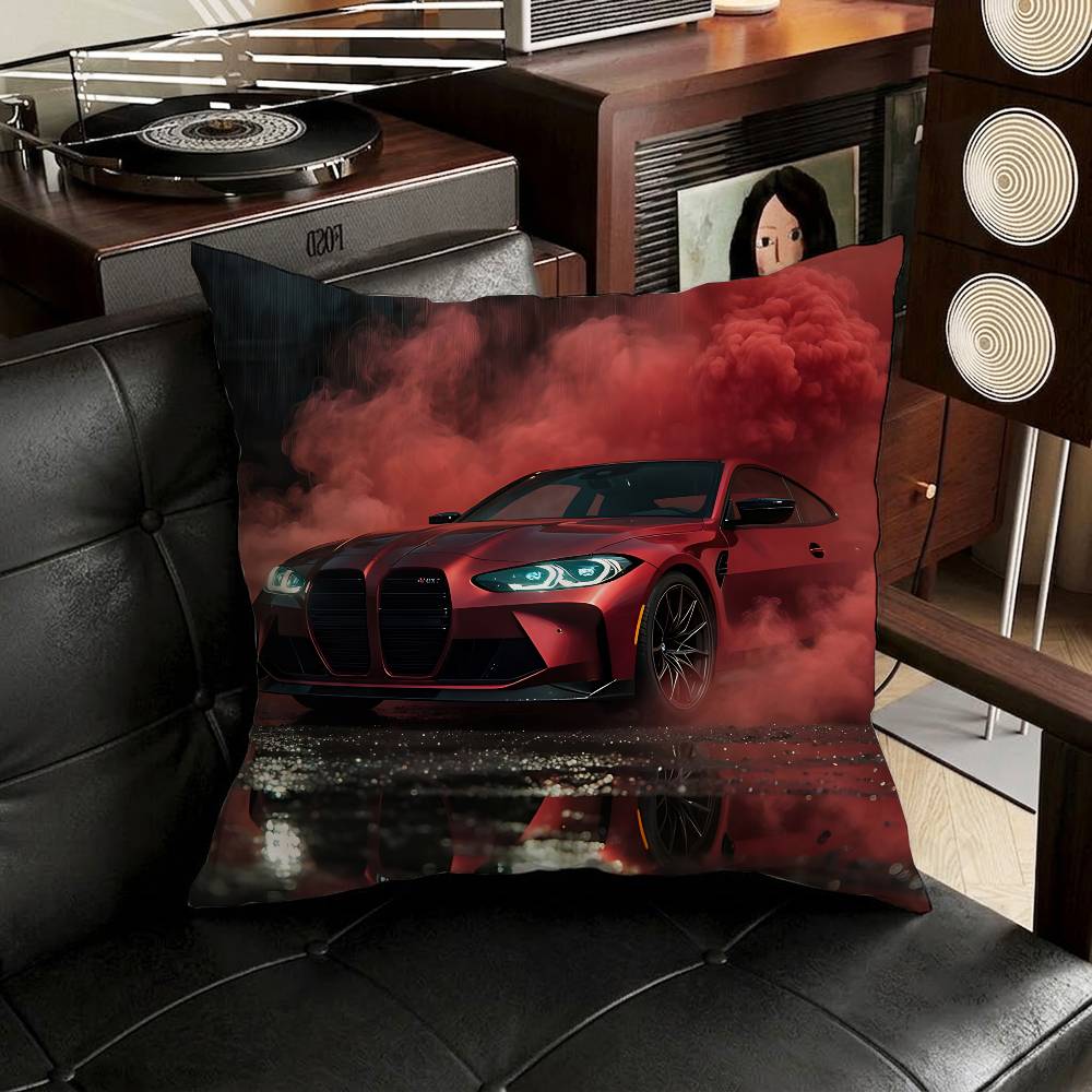 Car and Motorcycle Pillow Case Pillow Case Living Room Sofa Cushion Cover Suitable For Home Bedroom Room Decoration
