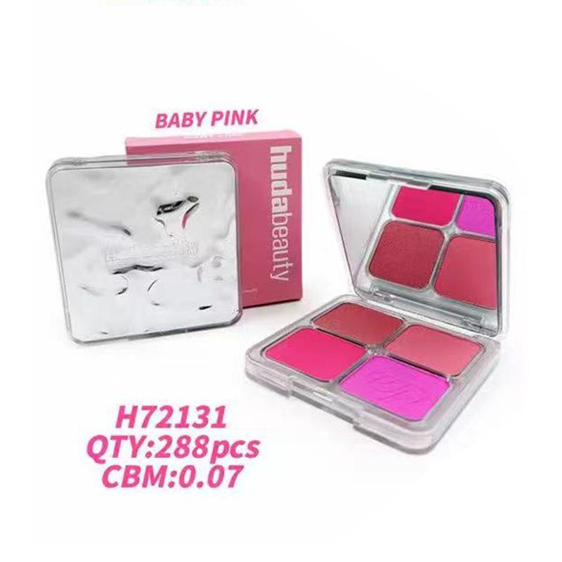 Huda Beauty Czterokolorowa Paleta Różów i Rozświetlaczy