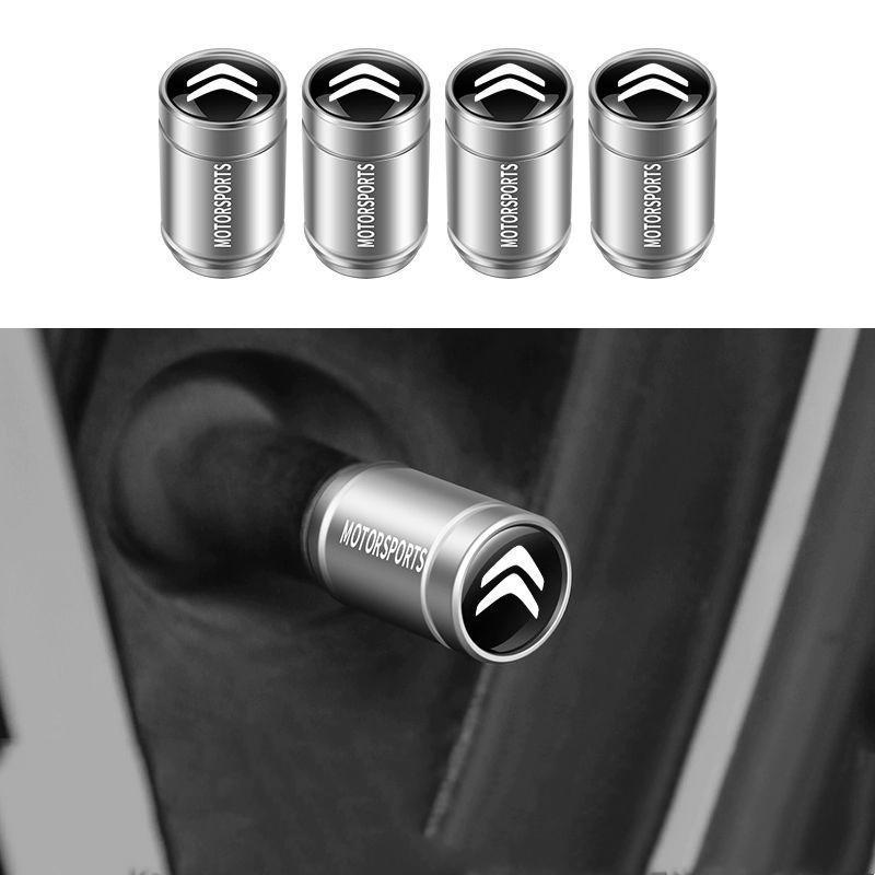4Pcs Metal Car Badges Wheel Tire Valve Caps Covers Car Accessories For Citroen C1 C2 C3 C4 Grand Picasso C4L VTS C-ELYSEE DS DS3 sdcr63