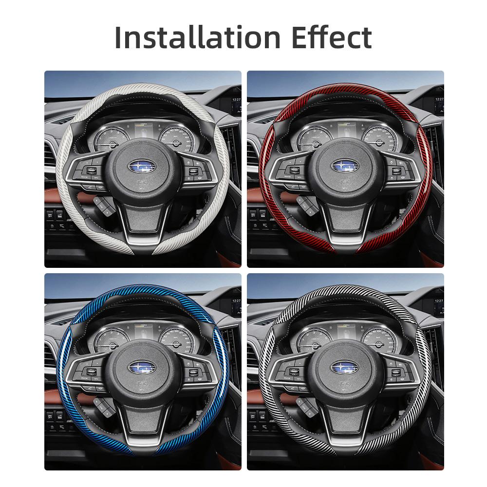 Carbon Fiber Steering Wheel Cover Quick Release Segmented For Subaru XV WRX BRZ Forester Outback Ascent Legacy Levorg vg5