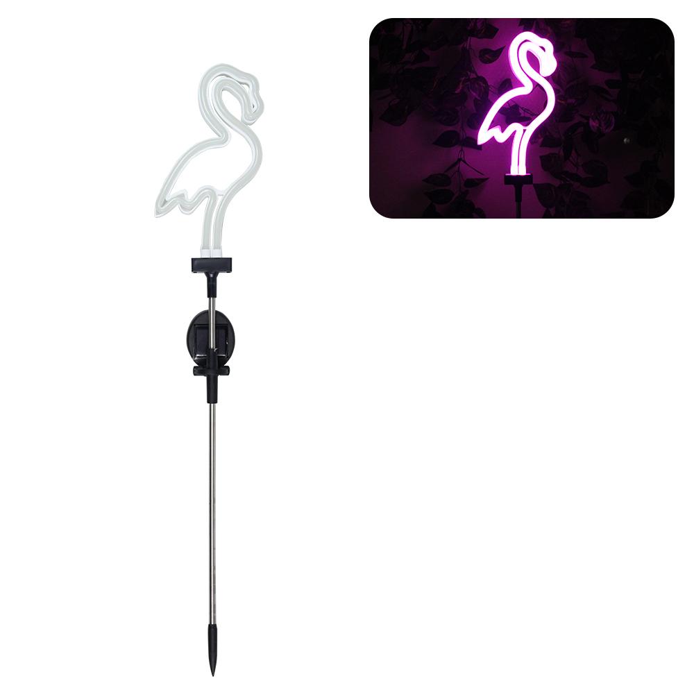 Solar Flamingo Garden Lights Neon Flamingo Tree Lights Landscape Courtyard Lamp Garden Decorative Lights Outdoor Stake Light