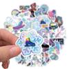 50 Cartoon Laser Skating Girl Stickers Decorate Suitcase Notebook Waterproof Removable Stickers