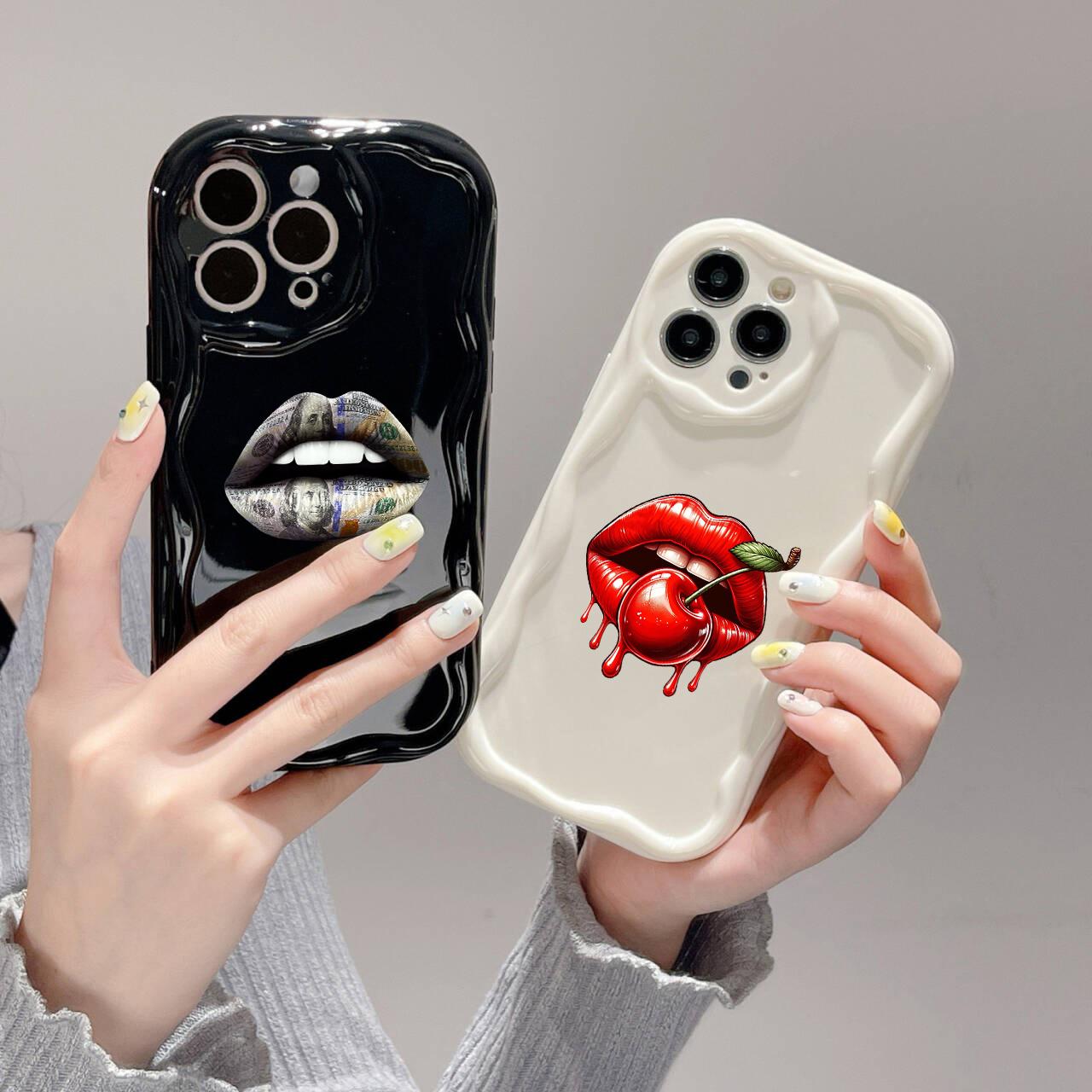 Чехлы для телефонов LZ18 Lips kiss Clear Soft Wave для Samsung S24 S23 Ultra S20 FE A54 — фото 3