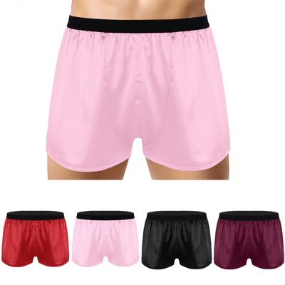 Fashion Mens Lightweight Shiny Satin Boxer Shorts Panties Workout Short Pants Underpants Underwear Boxer