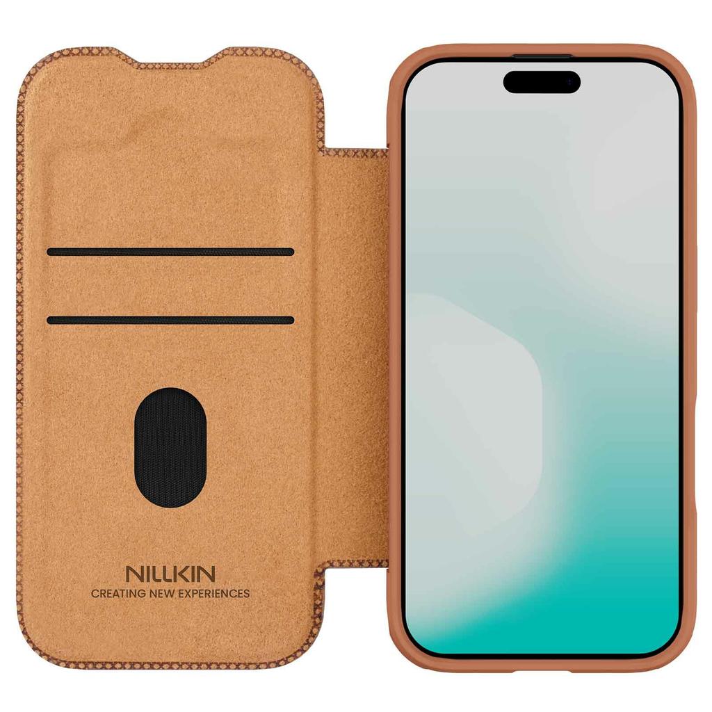 NILLKIN Qin Pro Series for iPhone 17 Case with Card Slots Leather Phone Cover
