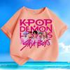 Boys and Girls' Fashionable Demon-hunting Girl Group SAJABOYS Boys' Group Shirt, Summer Children's Loose Pure Cotton T-shirt