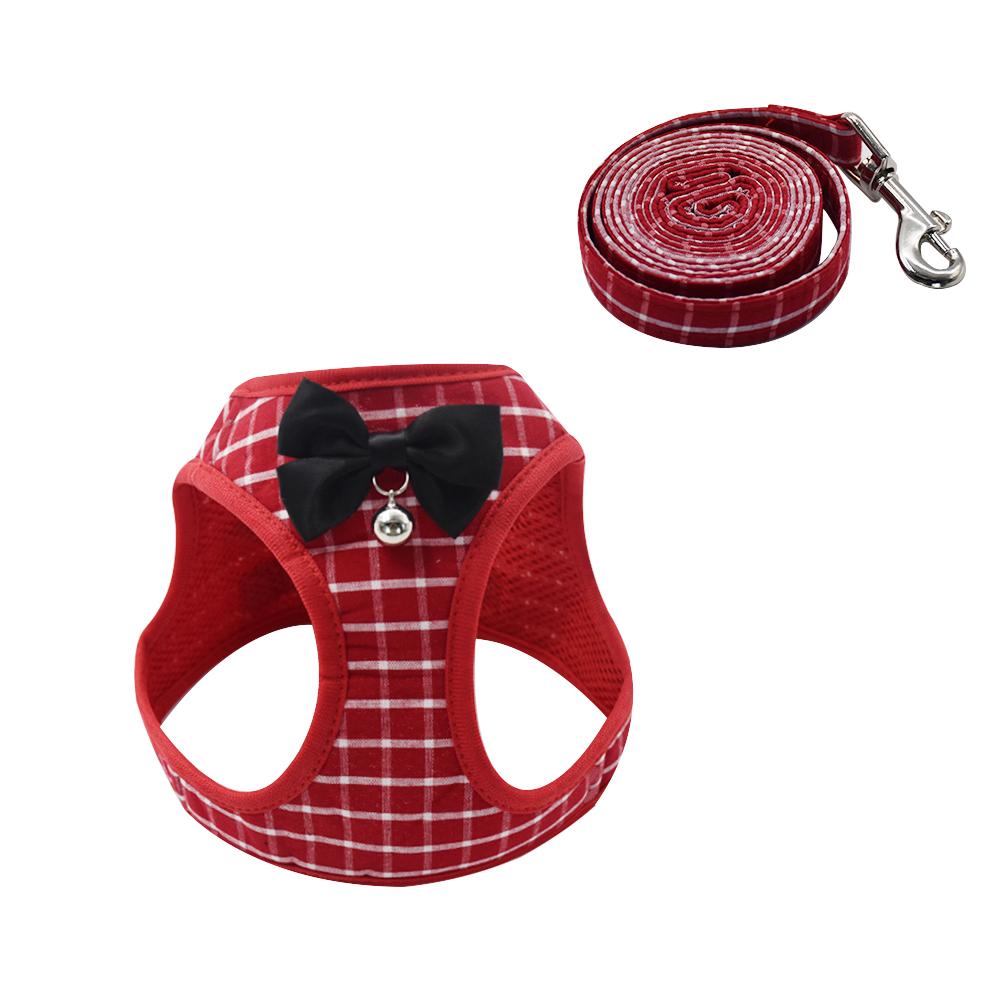 

Регулируемая шлейка для кошек из полиэстеровой сетки, мягкий дышащий жилет, поводок для прогулок для маленьких и средних собак, кошек и домашних животных, легкое управление XXS красный