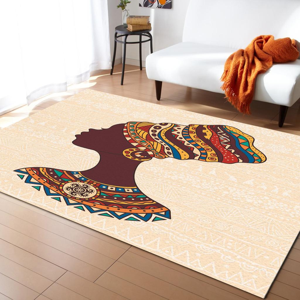 African Tribe Pattern Carpet Bedroom Decor Rug Living Room Carpet Hallway Balcony Doormat Kitchen Bathroom Non-Slip Floor Mat