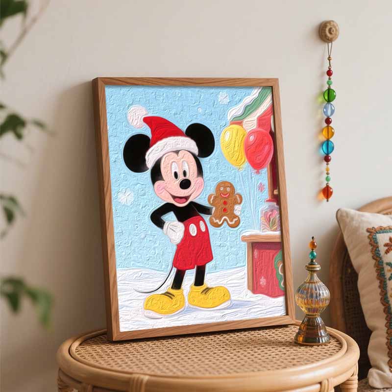 Disney Christmas Mickey Digital Oil Painting Art Kit Handmade Diy Home Decorations