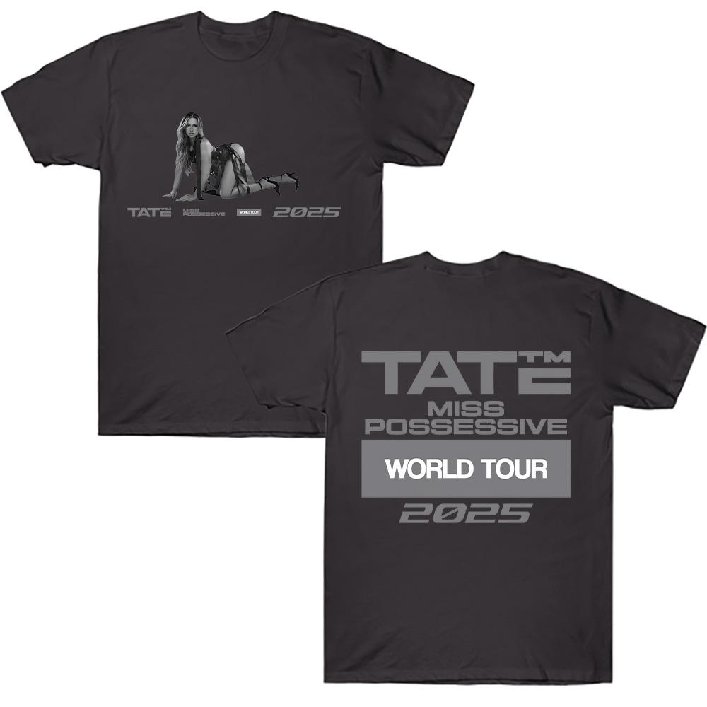 

Tate McRae Miss Possessive 2025 World Tour Tee Men Women Clothes Cotton Short Sleeve T-shirts Summer T Shirt Y2K Tops Fans Gift 4XL