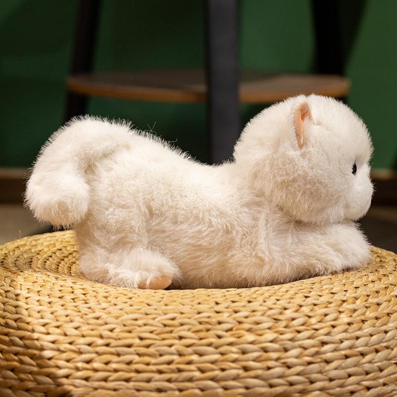 Simulation Lying Cat Plush Toy Short-Haired Cat Pillow Stuffed Dog Doll - Anime Gift for Kids Birthday Xmas