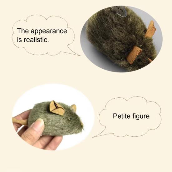Realistic Simulation Mouse Cat Toy Automatic Squeaky Kitten Interactive Toy Bite Resistant Plush Mice Relieves Boredom Cat Supplies