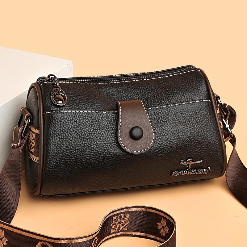 New women's shoulder bag first layer cowhide messenger bag retro fashion simple underarm bag casual mother bag