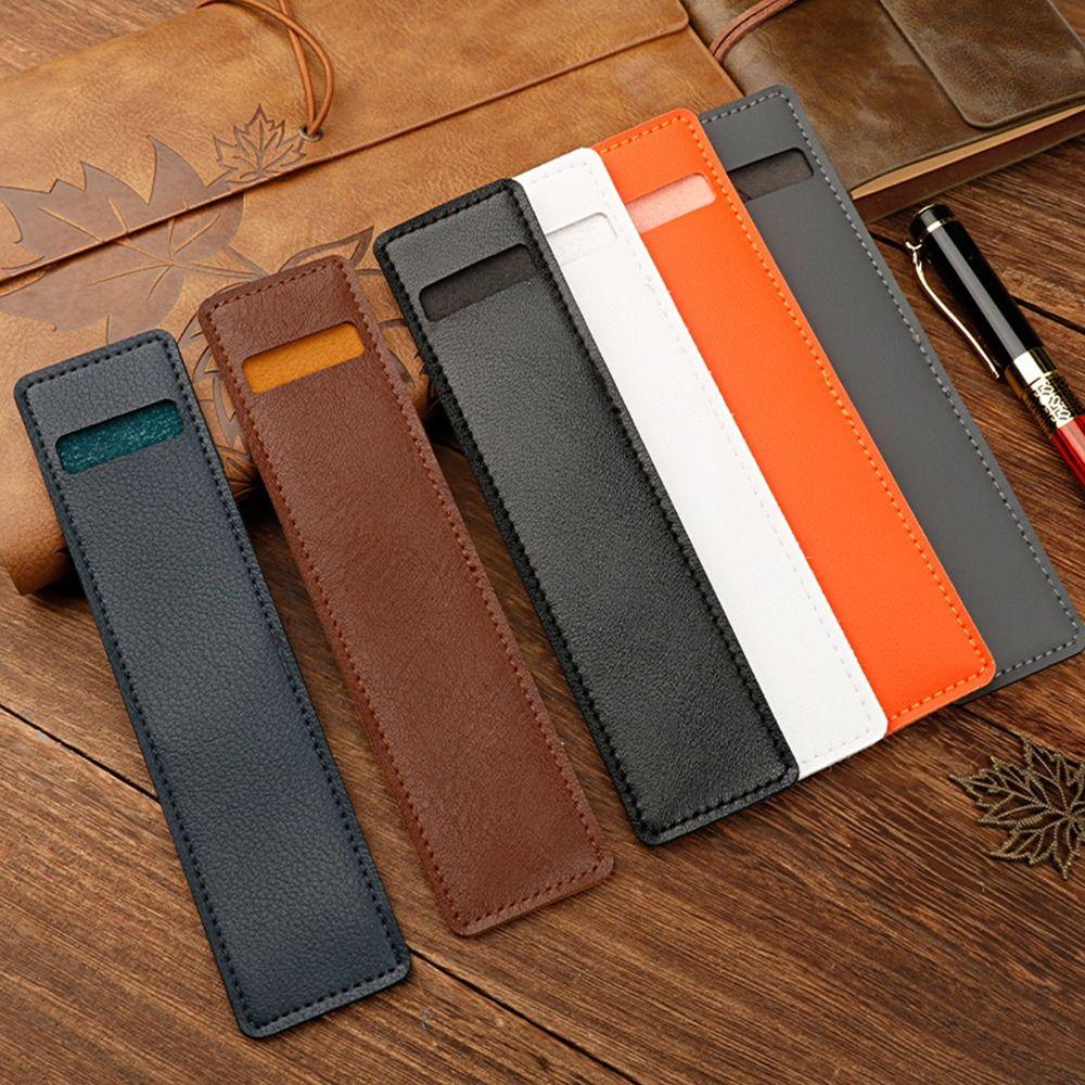 

5pcs Hot Sale Creative PU Leather Pencil Case Pen Storage Bag Protective Sleeve Pen Cover