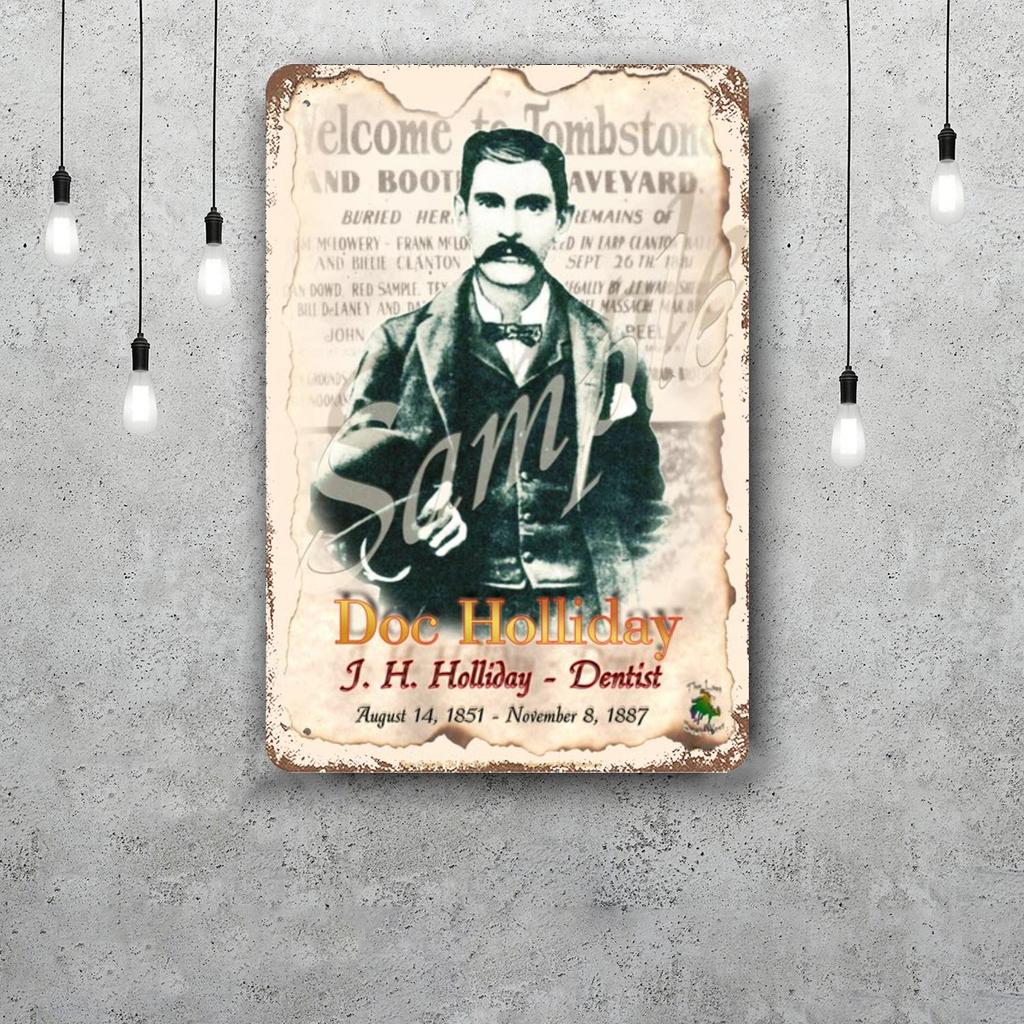 doc holliday Classic Poster Rusty Metal Plaque Retro Decorative Plate Bar Man Cave Garage Club Metal Sign Wall Decoration
