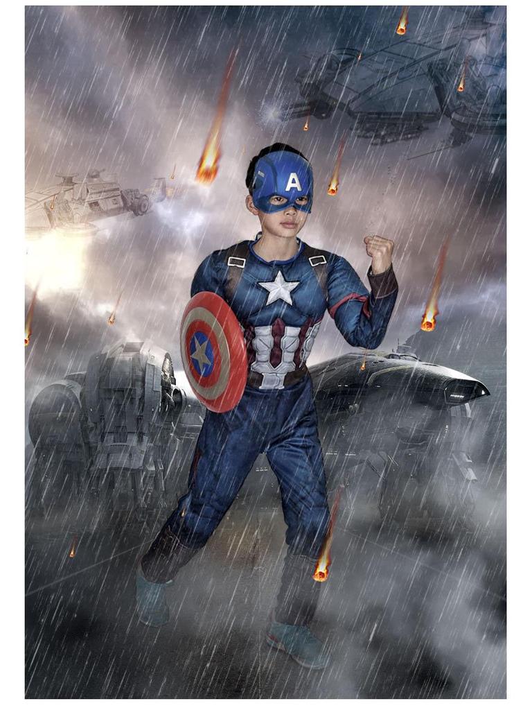 Avengers Wolverine Thor Deadpool Captain America Kids Superhero Muscle Suit Costume