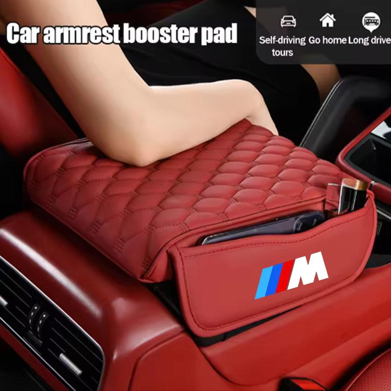 Car Armrest Box Height Pad Universal Leather Armrest Cushion For BMW M Power X1 e84 X3 f25 X5 e53 x6 e71 ix3 i3 320i 330d M4 RW7