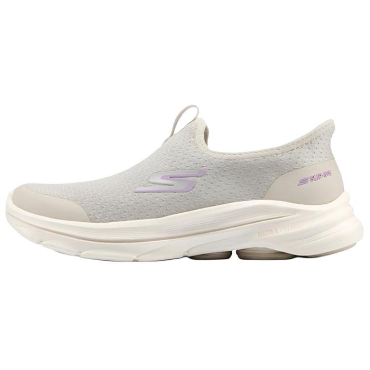 Skechers Go Walk 8 Women Beige Walking Shoes Comfort Lightweight Breathable Support Rebound 125933-NAT 35